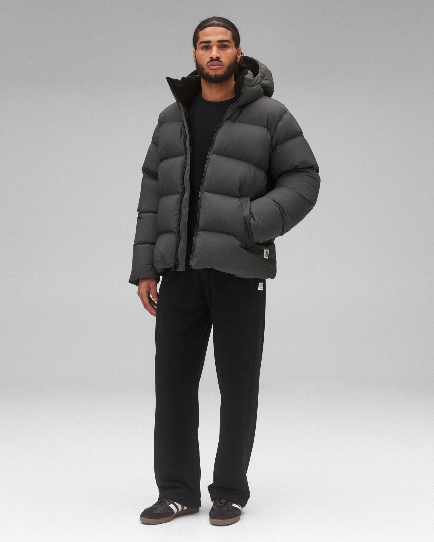 Matte Ripstop Franchise Hooded Down Jacket