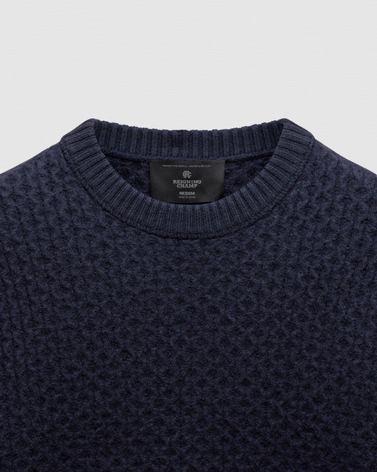Merino Honeycomb Crewneck