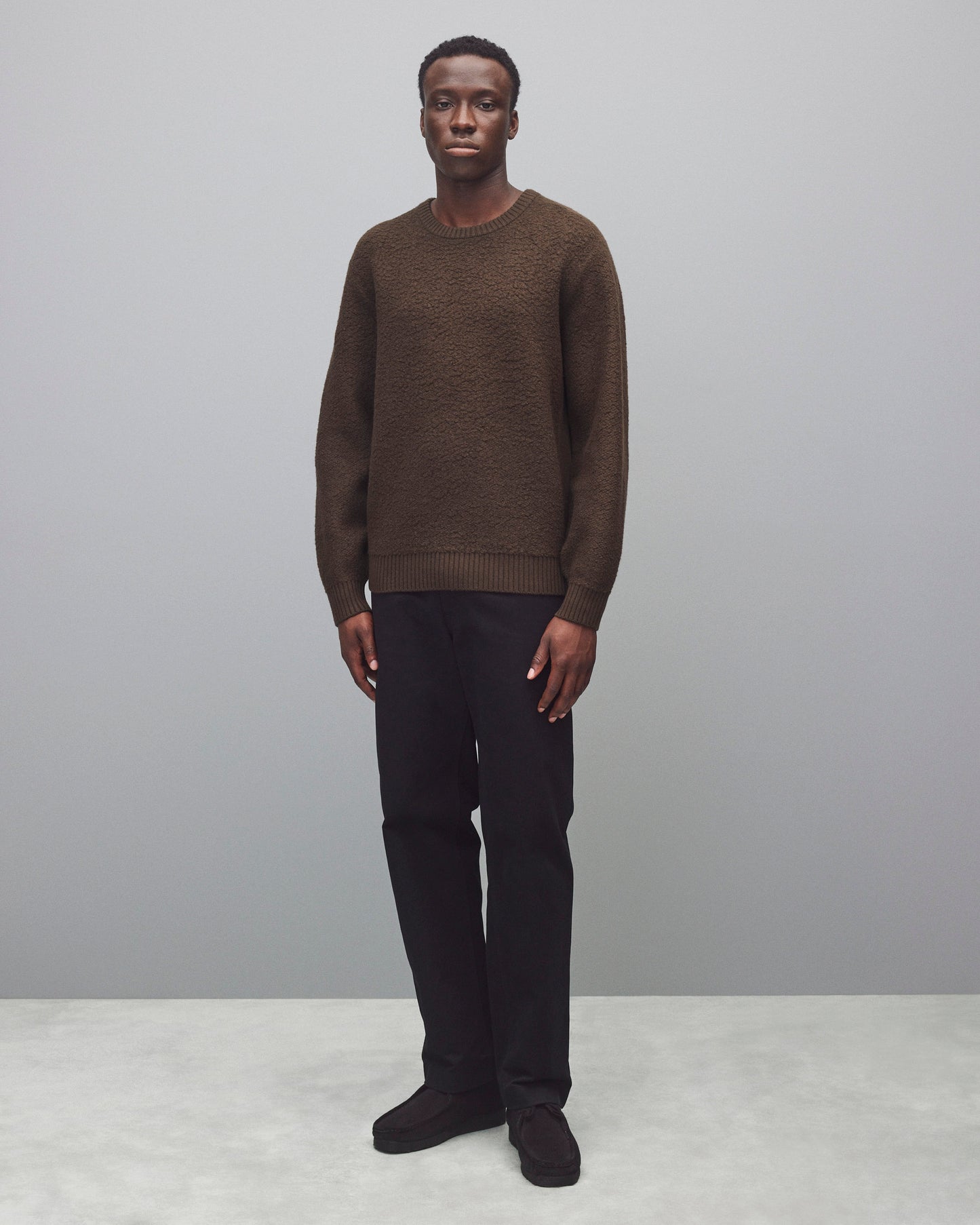 Textured Boucle Turf Crewneck