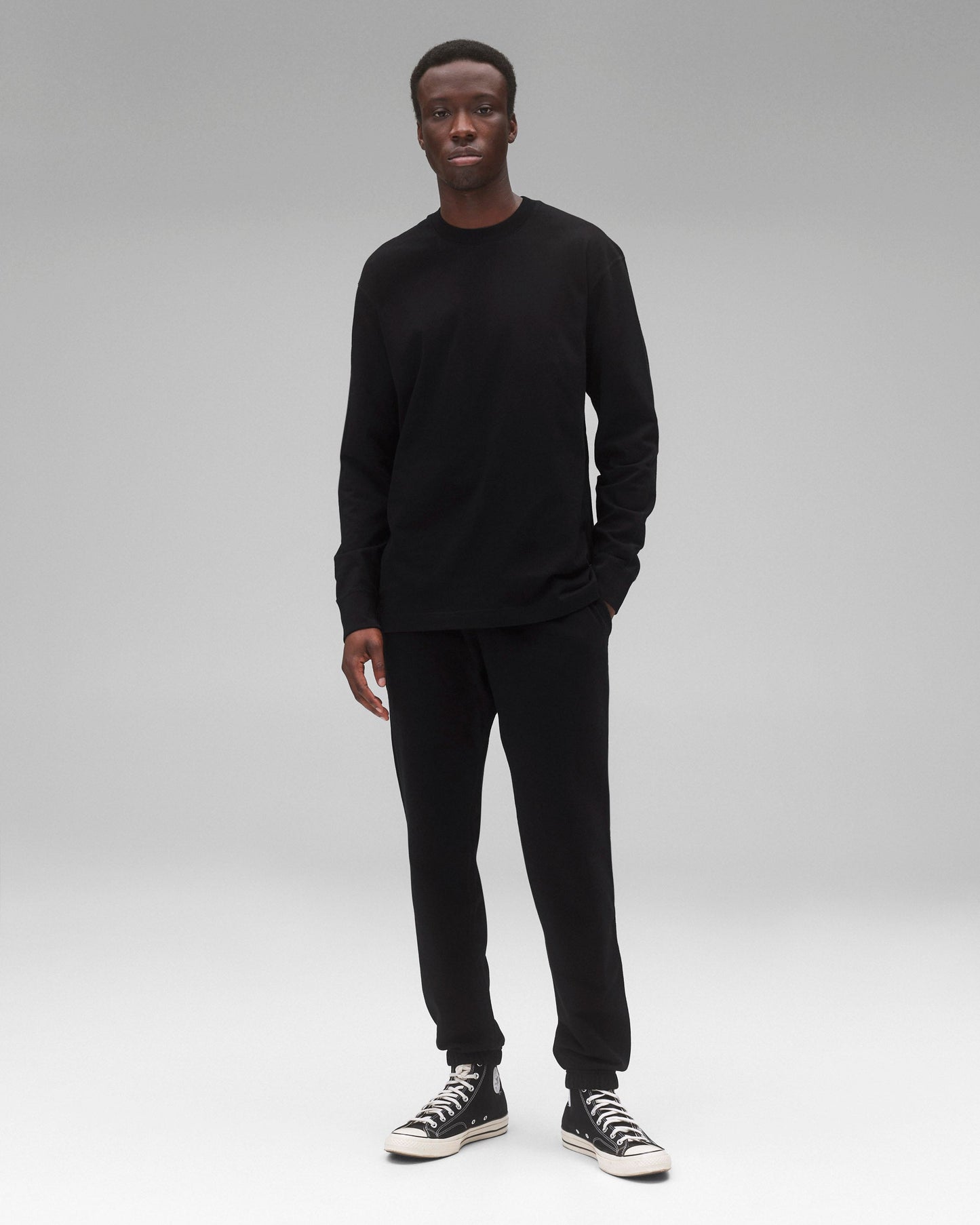 Kyoto Black Midweight Jersey Classic Long Sleeve