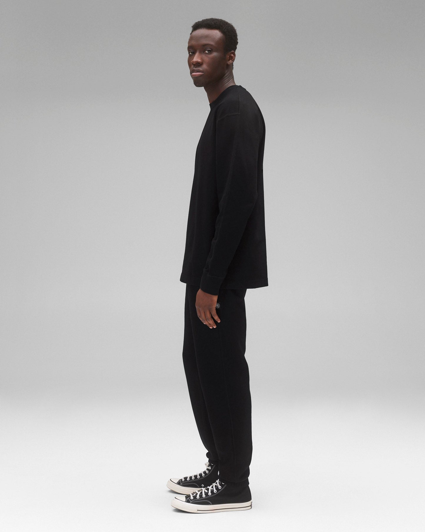 Kyoto Black Midweight Jersey Classic Long Sleeve