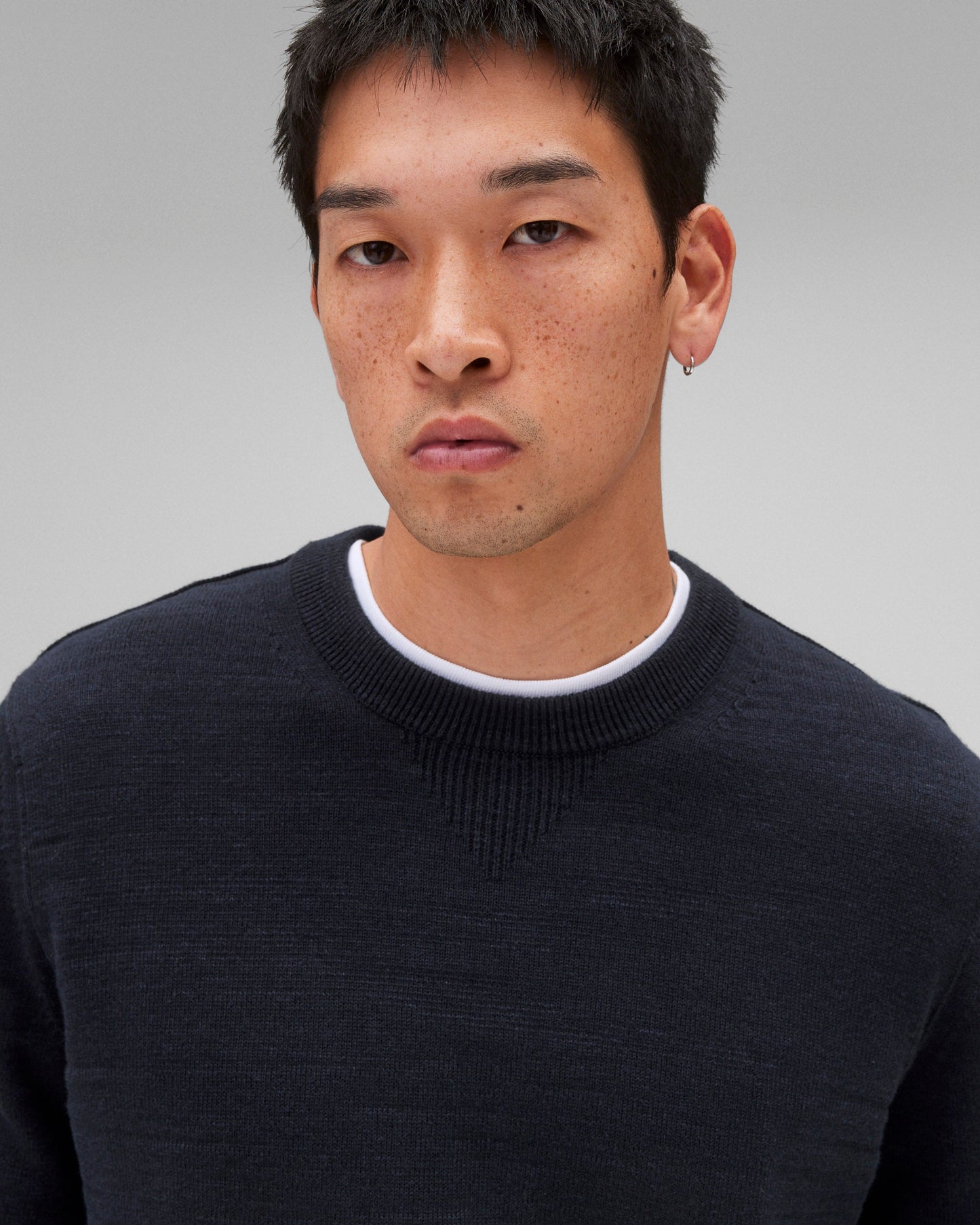 Cotton Slub Laurel Crewneck