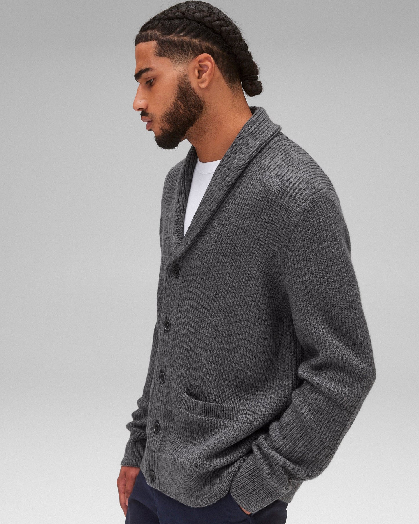 Merino Rib Vinnie Shawl Cardigan