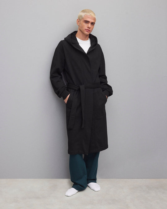 Midweight Terry Logo Relaxed Hooded Robe