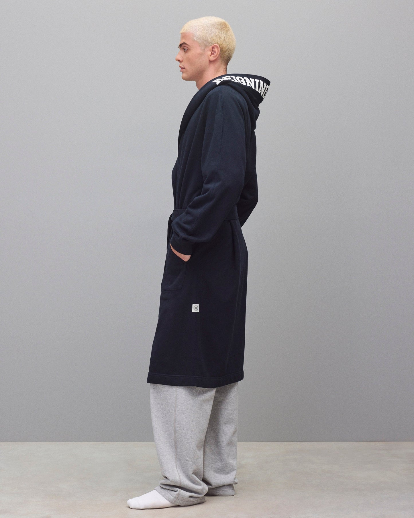 Midweight Terry Logo Relaxed Hooded Robe