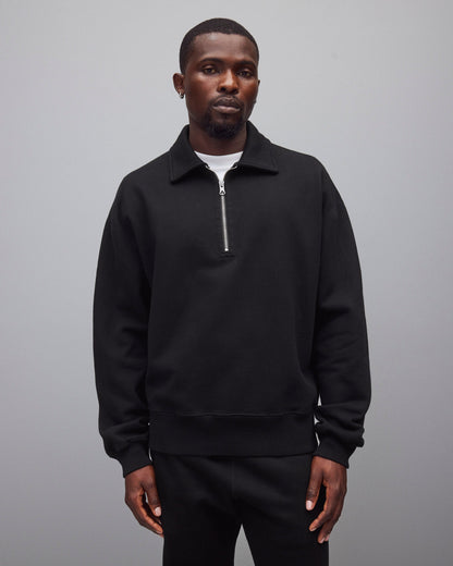 Brushed Fleece Relaxed Half Zip Sweatshirt