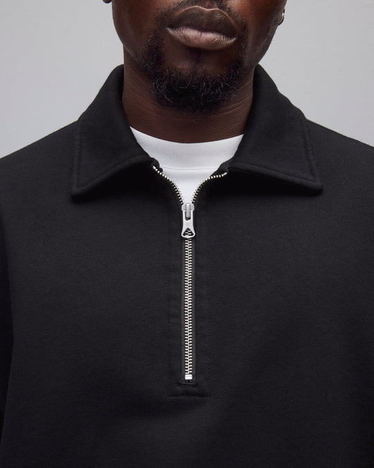 Brushed Fleece Relaxed Half Zip Sweatshirt