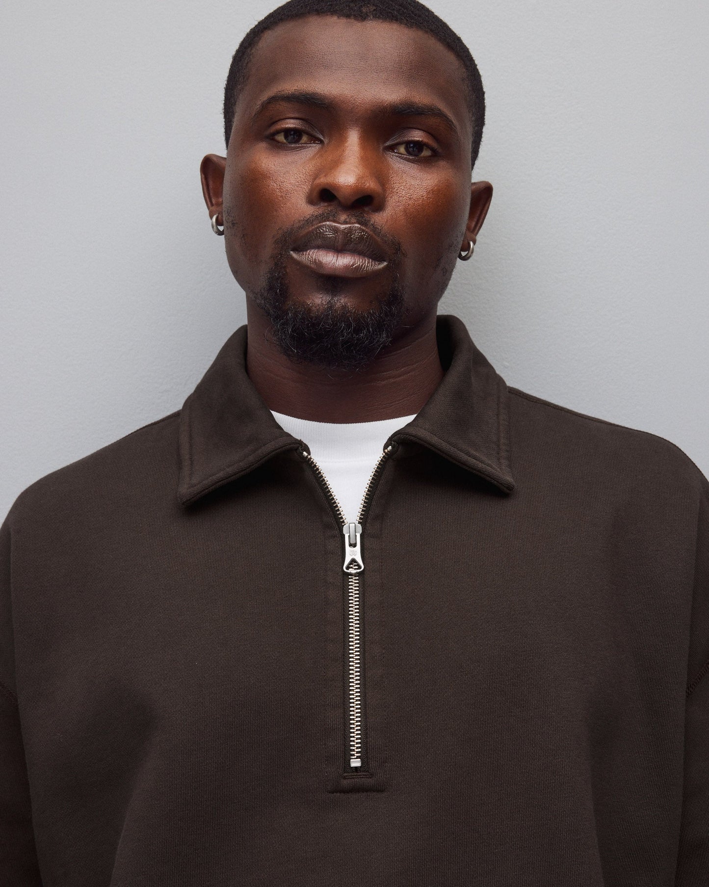 Brushed Fleece Relaxed Half Zip Sweatshirt