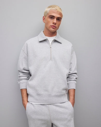 Brushed Fleece Relaxed Half Zip Sweatshirt