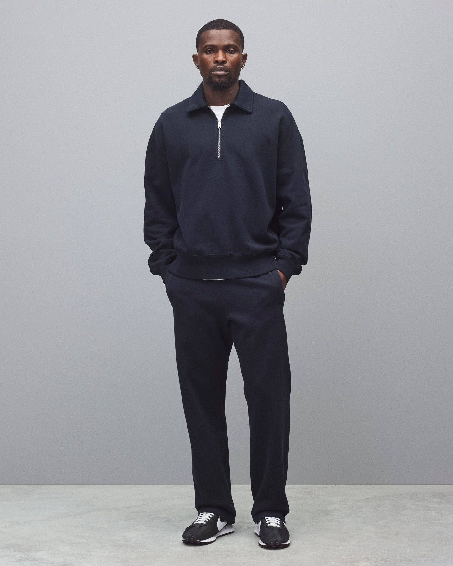 Brushed Fleece Relaxed Half Zip Sweatshirt