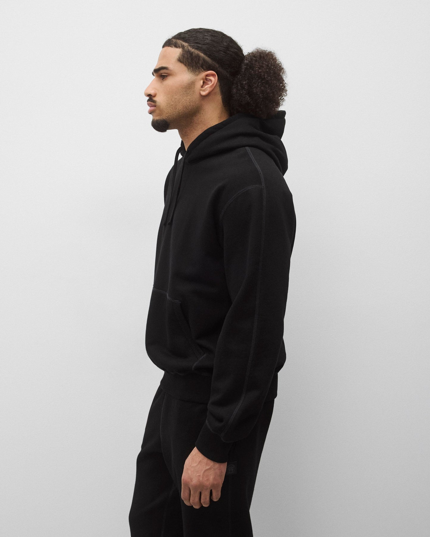 Kyoto Black Midweight Terry Standard Hoodie