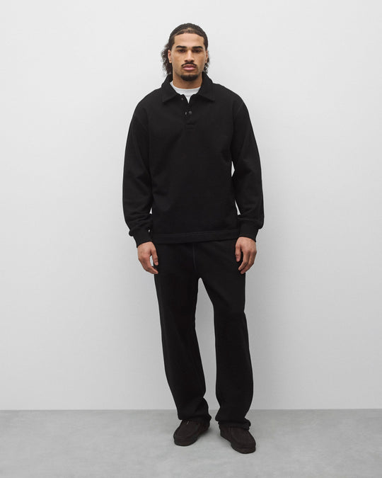 Kyoto Black Midweight Terry Rugby Standard Sweater