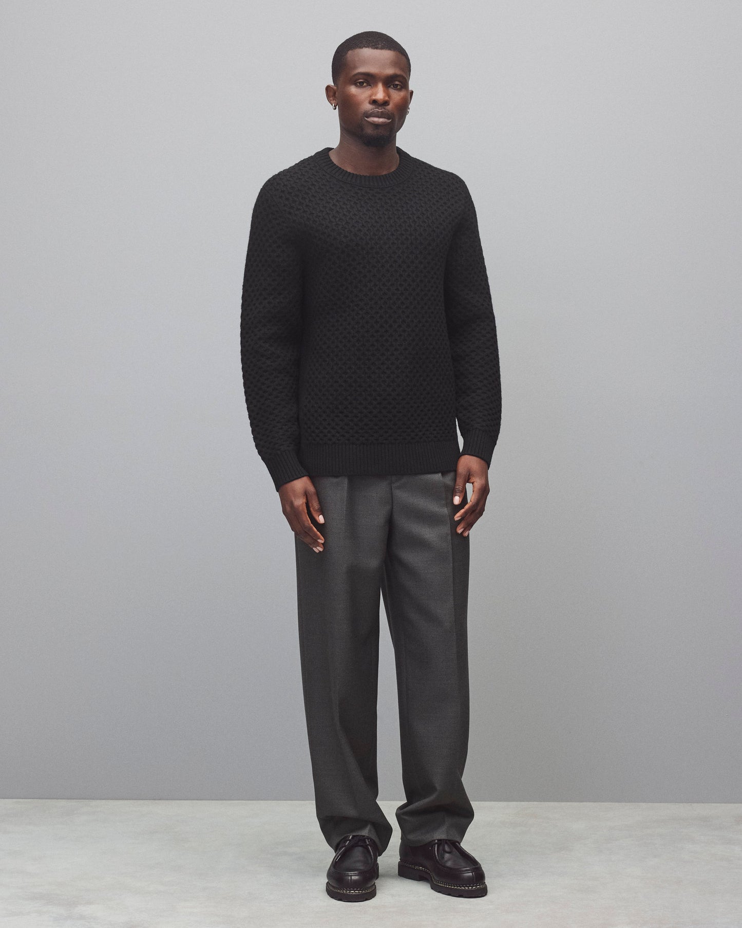 Merino Honeycomb Crewneck