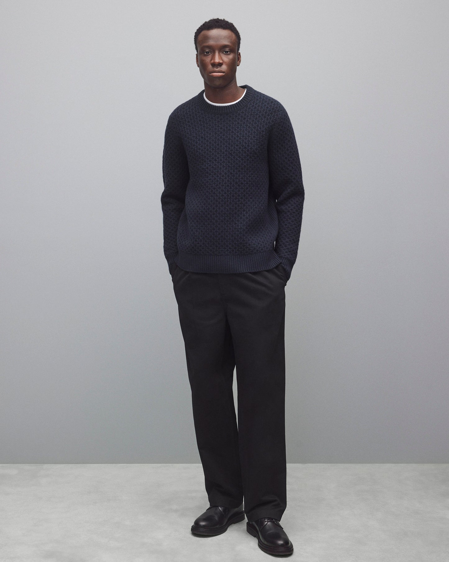 Merino Honeycomb Crewneck