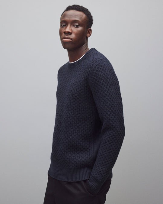 Merino Honeycomb Crewneck