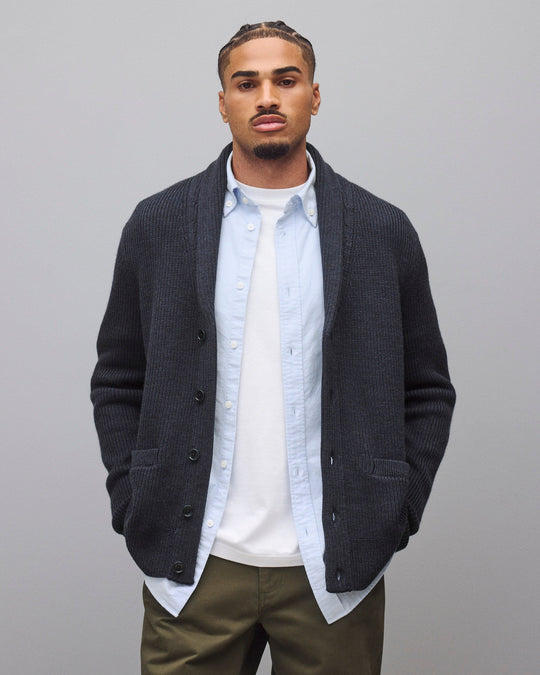 Merino Rib Vinnie Shawl Cardigan