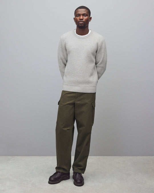 Textured Boucle Turf Crewneck
