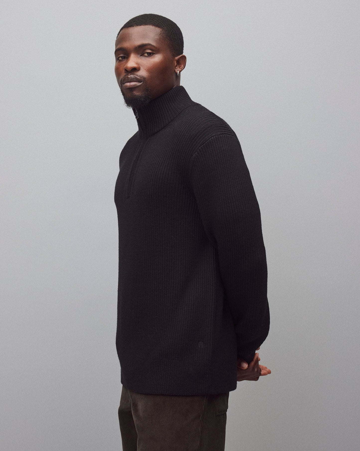 Merino Rib Vinnie Quarter Zip