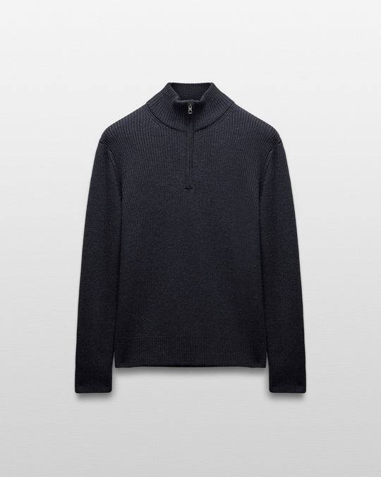 Merino Rib Vinnie Quarter Zip