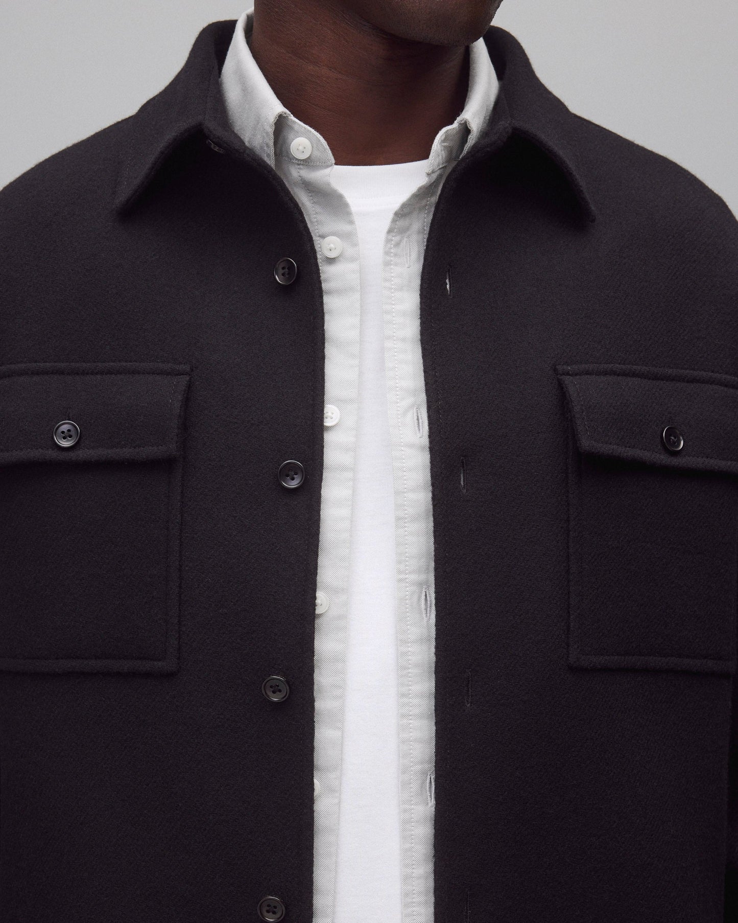 Double Faced Wool Concourse Overshirt