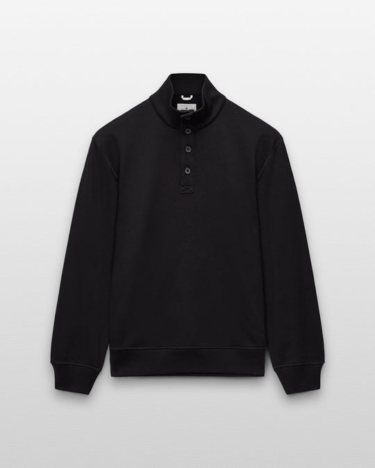 Midweight Terry Standard Button Mockneck