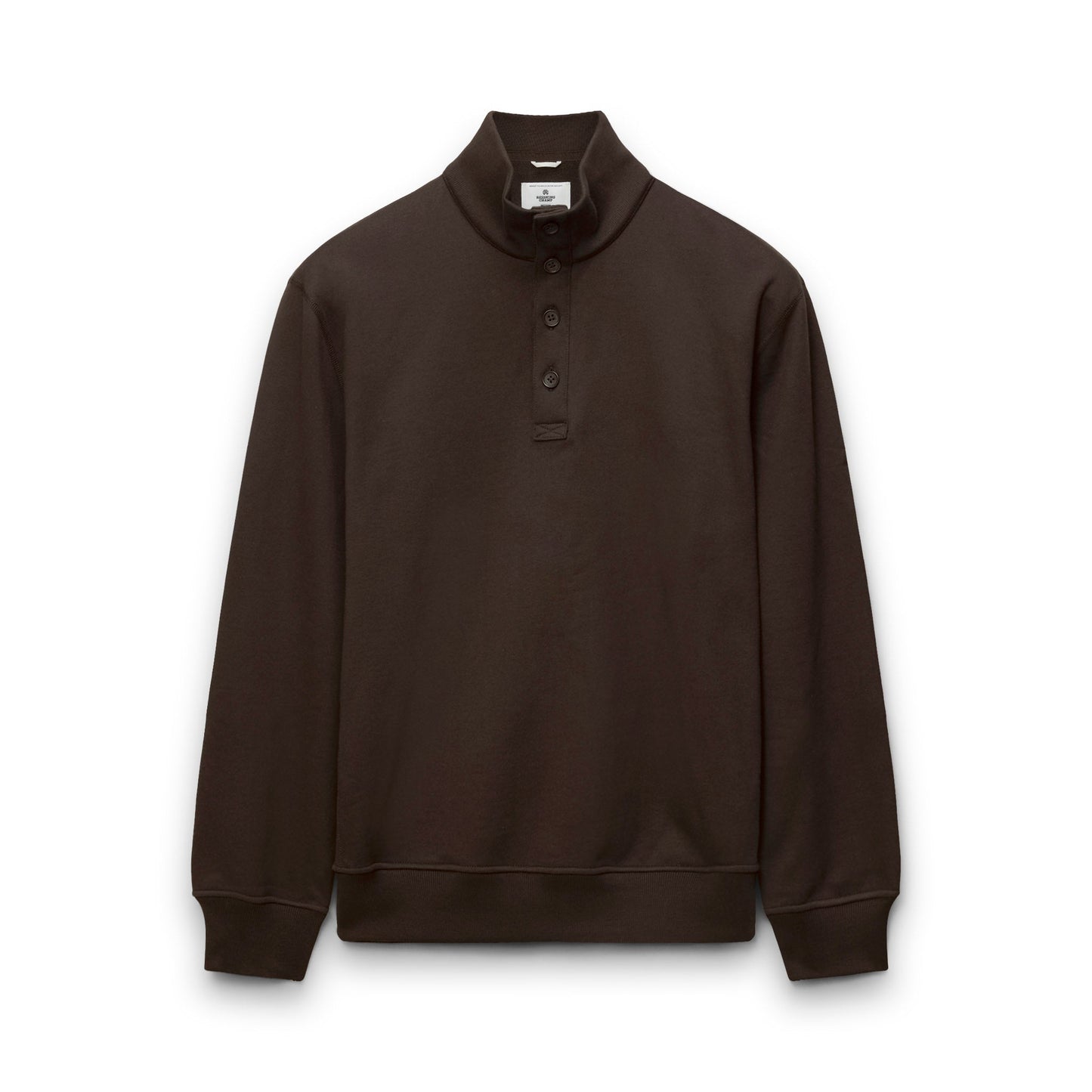 Midweight Terry Standard Button Mockneck