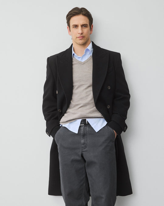 Melton Twill Officer Double Breasted Coat