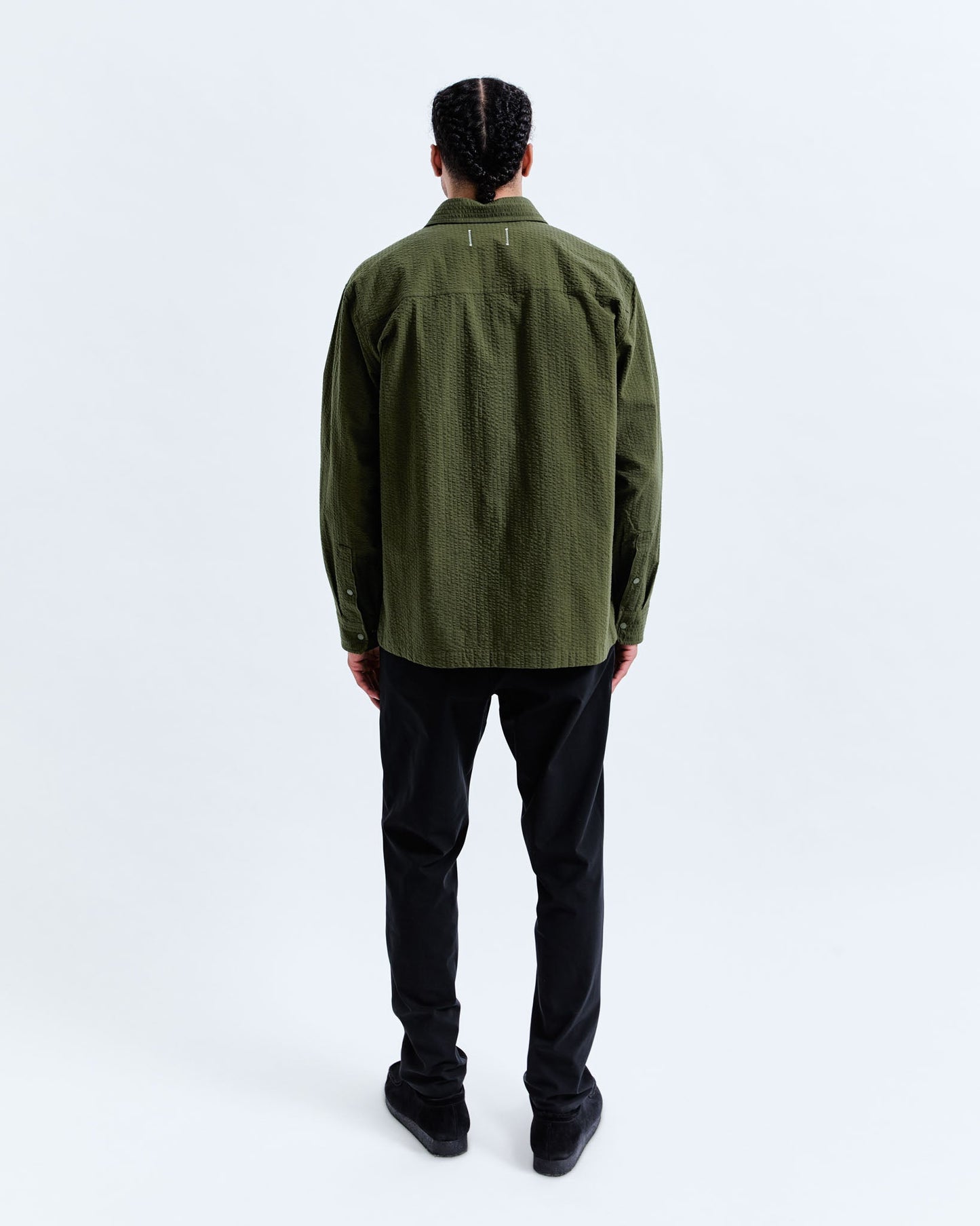 Cotton Seersucker Campus Overshirt