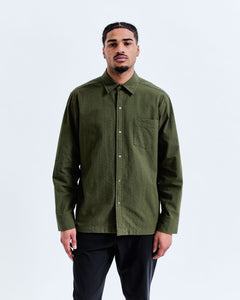 Cotton Seersucker Campus Overshirt