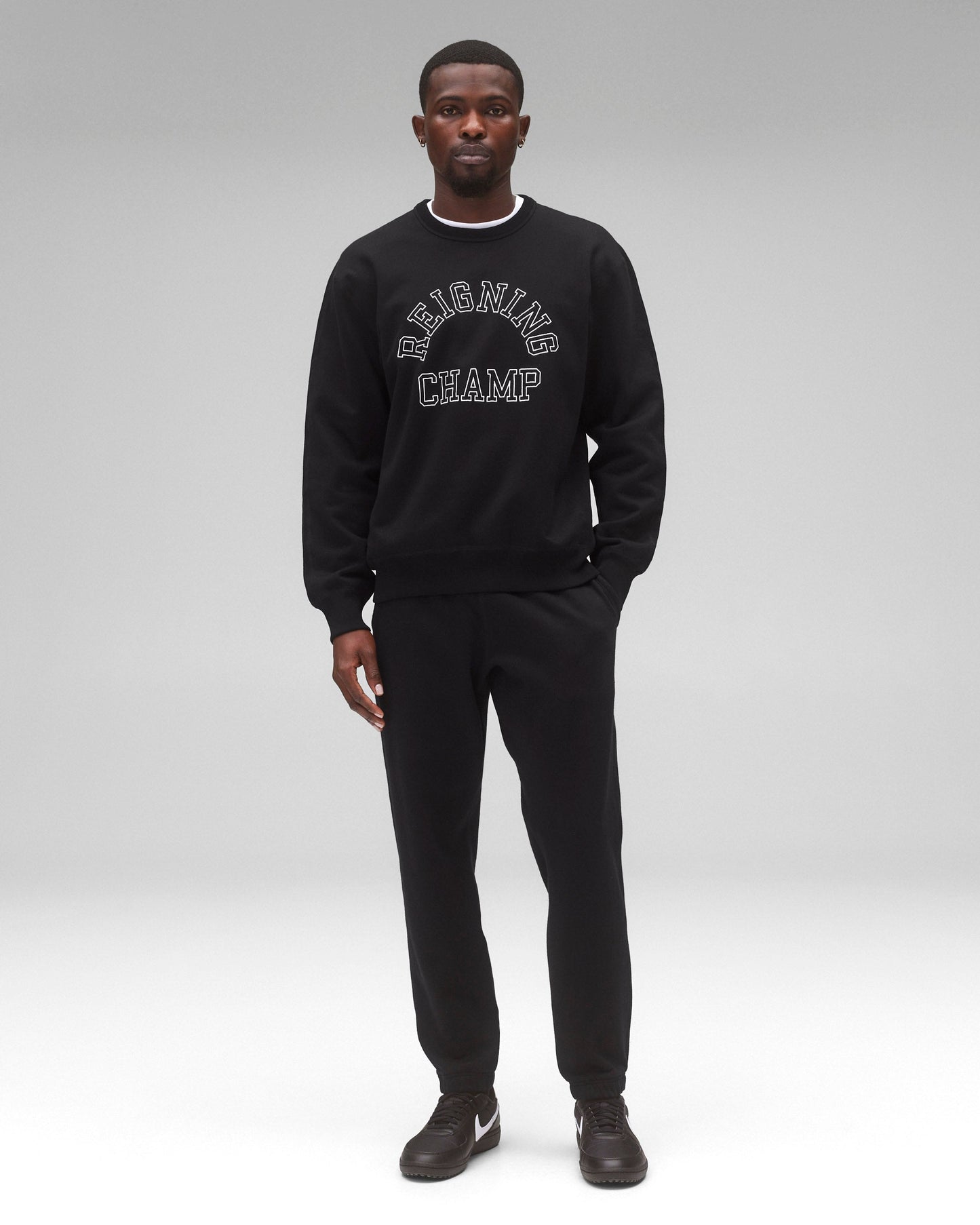 Midweight Terry Arch Logo Standard Crewneck