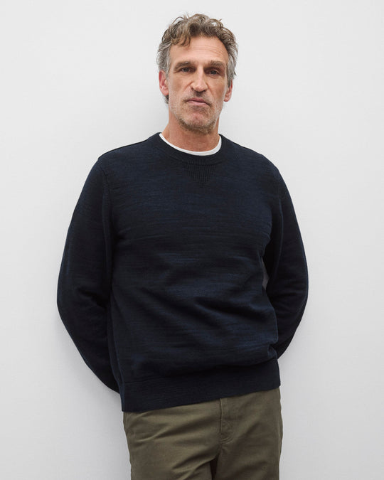 Cotton Slub Laurel Crewneck