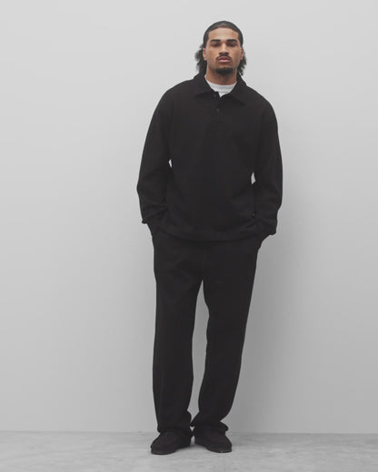 Kyoto Black Midweight Terry Rugby Standard Sweater