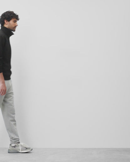 Midweight Terry Standard Button Mockneck